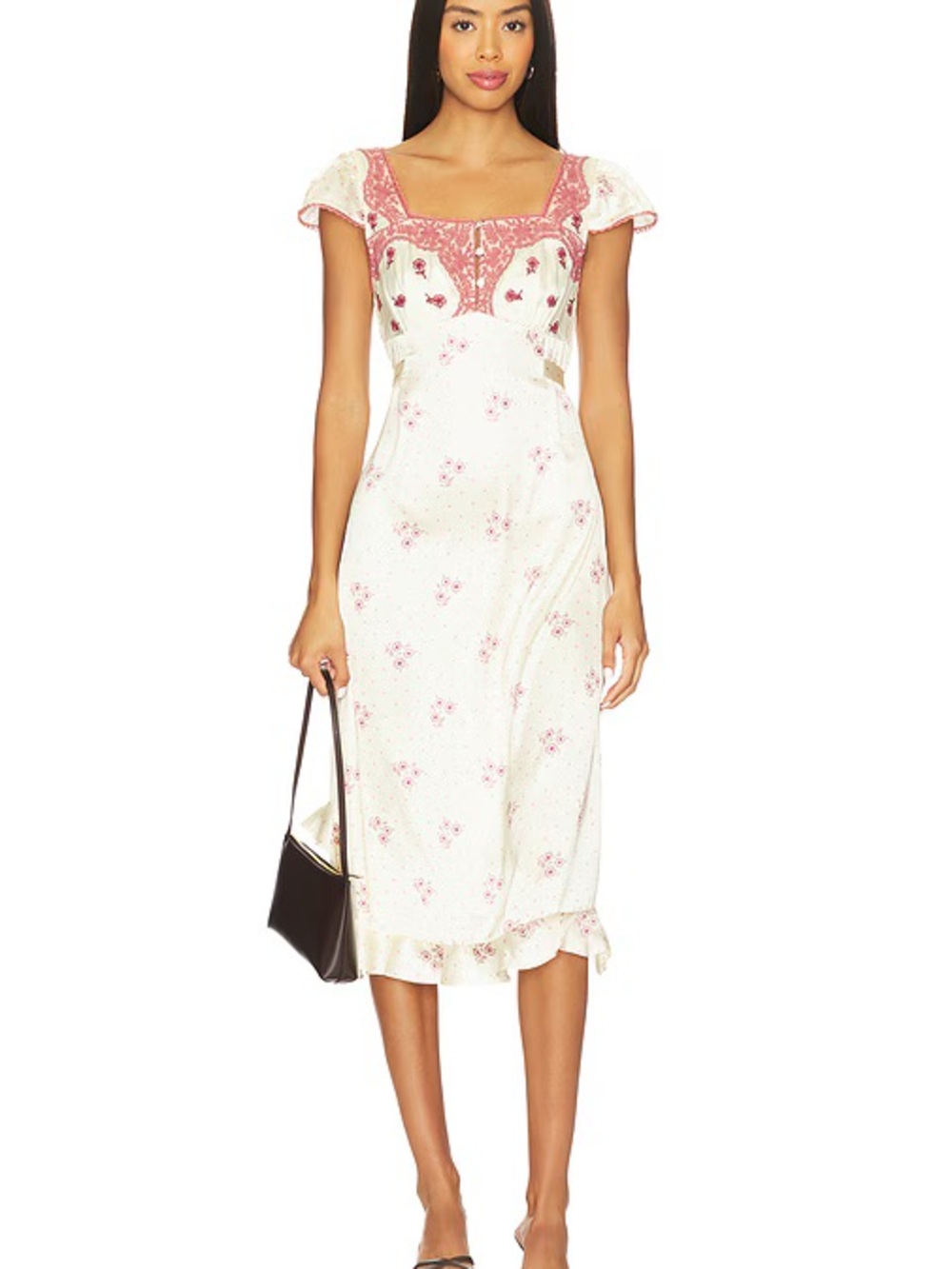 Free People Haven Midi Dress Swan Combo - Picture 1 of 2